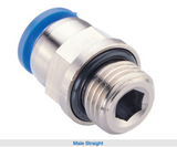 Plastic push-in pneumatic fittings