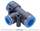 Plastic push-in pneumatic fittings