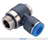 Plastic push-in pneumatic fittings