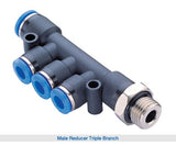 Plastic push-in pneumatic fittings