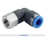 Plastic push-in pneumatic fittings