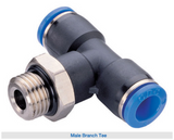 Plastic push-in pneumatic fittings