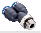 Plastic push-in pneumatic fittings