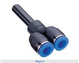 Plastic push-in pneumatic fittings