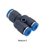 Plastic push-in pneumatic fittings